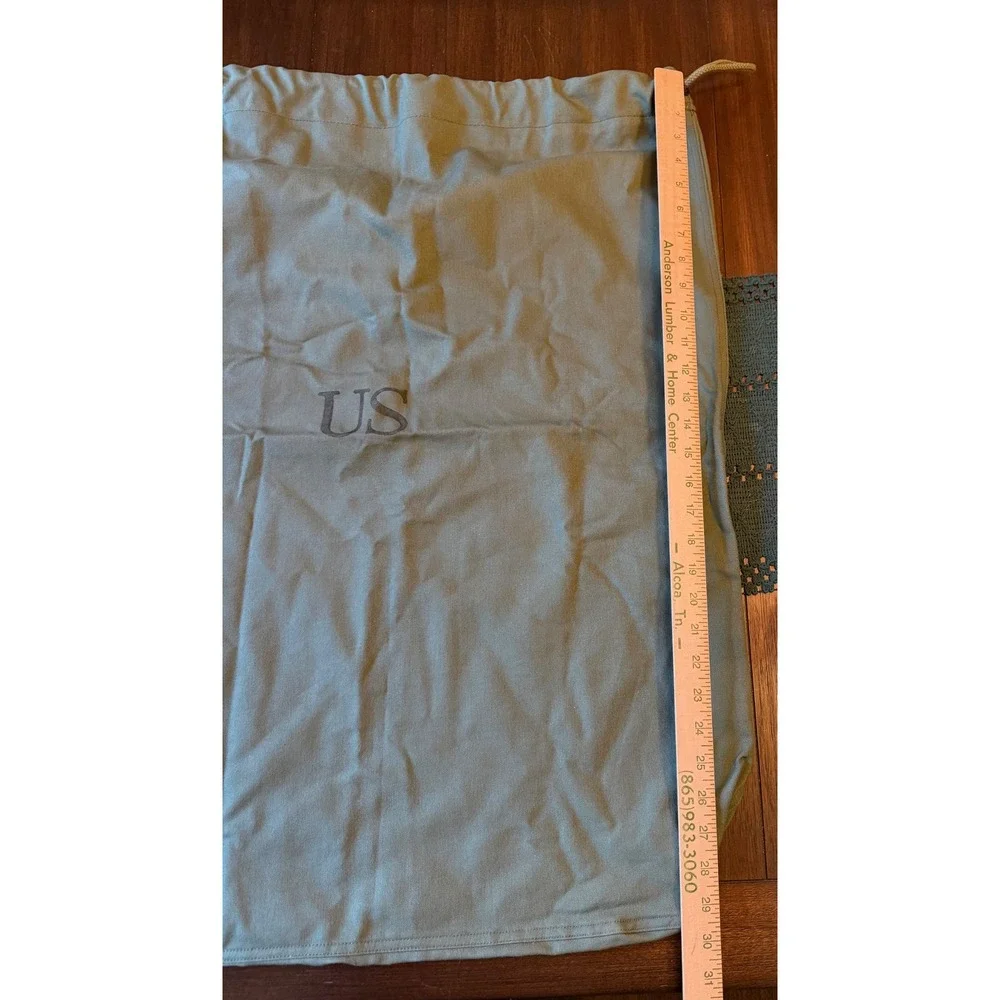 US Military Surplus Laundry Bag Olive Drab Green Canvas Drawstring Barracks Bag